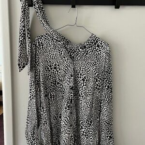 Olsen patterned long-sleeve top, 100% Viscose with separate tie